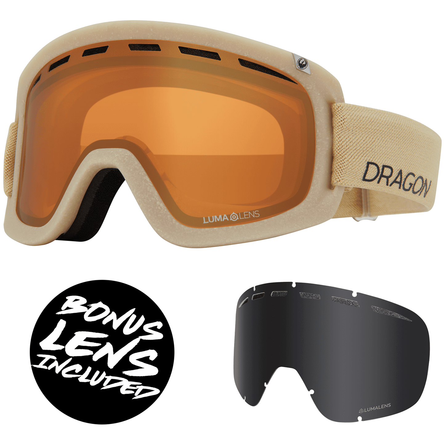 Dragon D1 OTG Goggles - Raw Amber