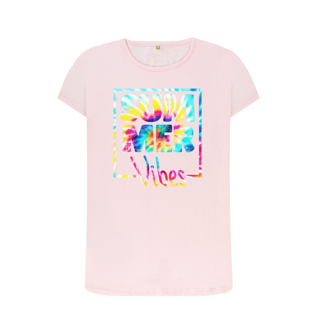 Pink Women's Summer Vibes Organic Tee