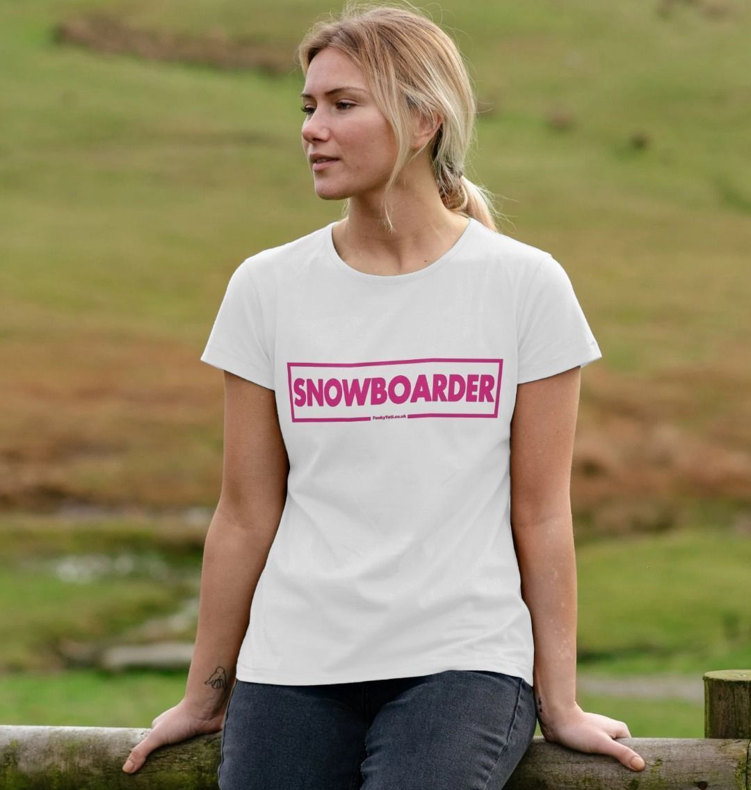 Women's Snowboarder Censor Bar Organic Tee