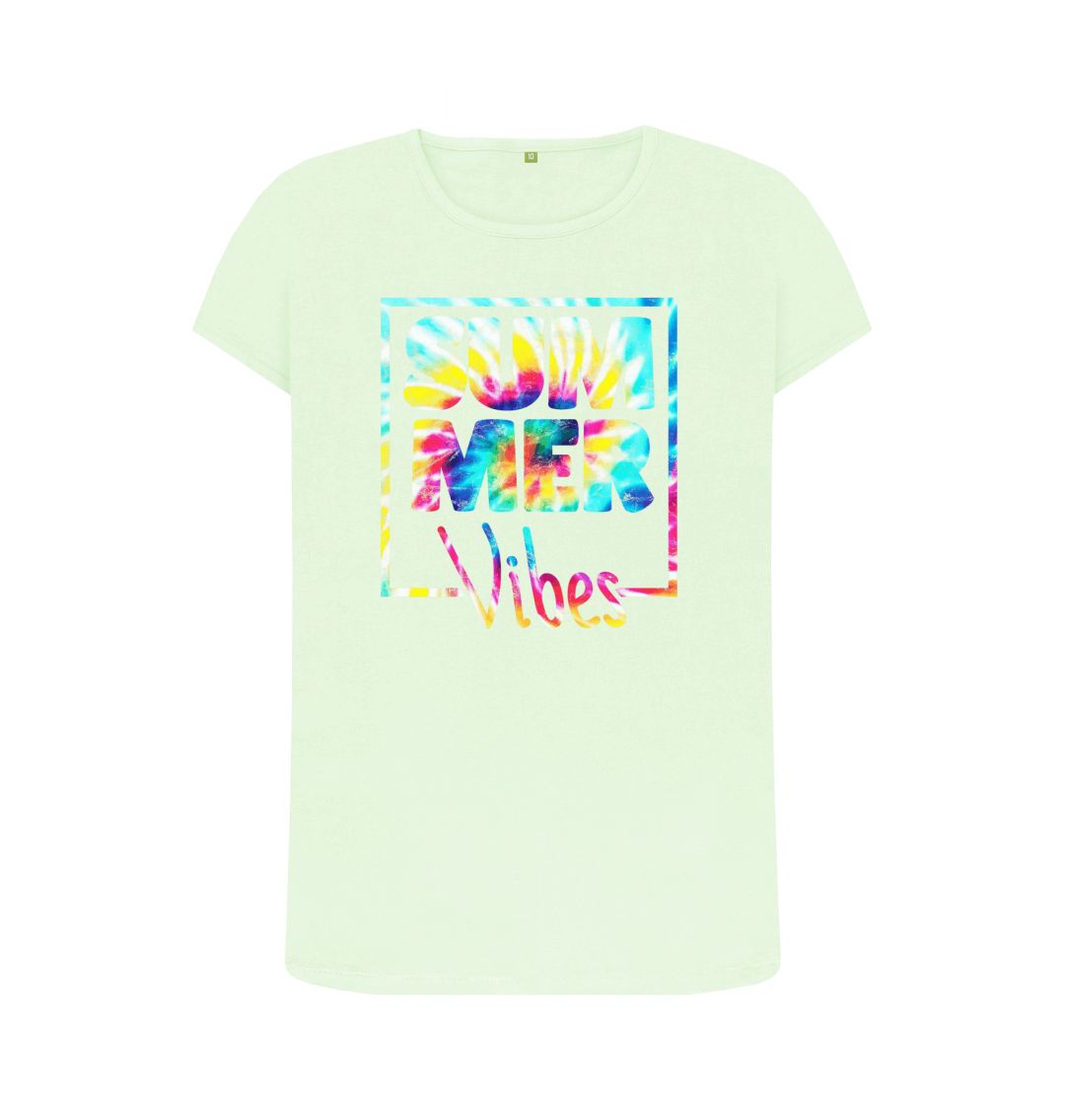 Pastel Green Women's Summer Vibes Organic Tee